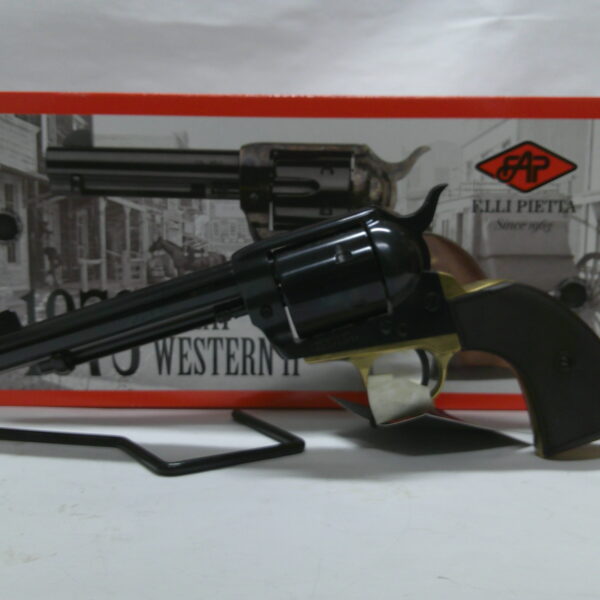 DE 1873 GEN II SINGLE ACTION REV. 5.5"  BRASS BACKSTRAP & TRIGGERGUARD, CHECKERED 2-PIECE BROWN GRIP