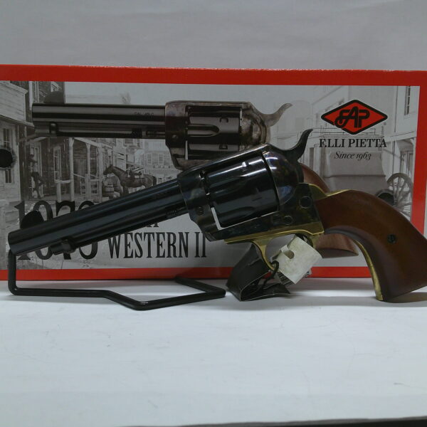 DE 1873 GEN II SINGLE ACTION REV. 5.5" CCH, FLUTED CYL, BRASS BS & TG, 2-PIECE WOOD GRIP