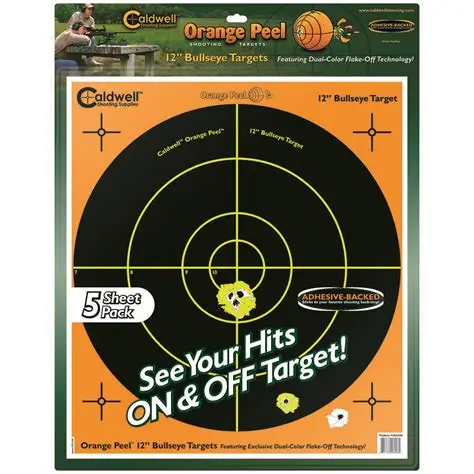 CALDWELL SHOOTING SUPPLIES ORANGE PEEL 12 IN BULLSEYE TARGETS 5 PACK