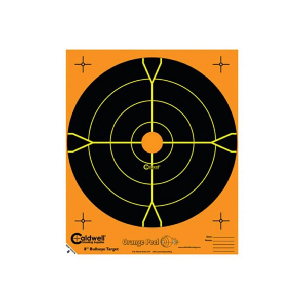 CALDWELL SHOOTING SUPPLIES ORANGE PEEL 8 IN BULLSEYE TARGETS 5 PACK