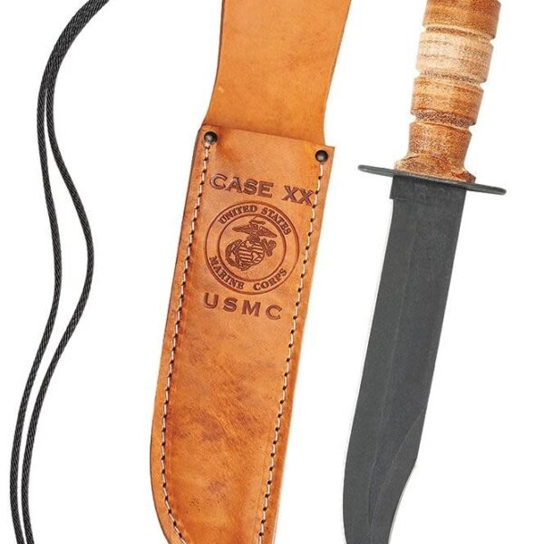 USMC BROWN LEATHER HUNTER MARINE KNIFE